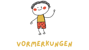 Gemaltes Kind neben der Beschriftung Vormerkungen