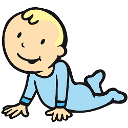 Illustration eines krabbelnden Babys