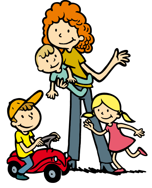 Illustration Frau mit Kindern
