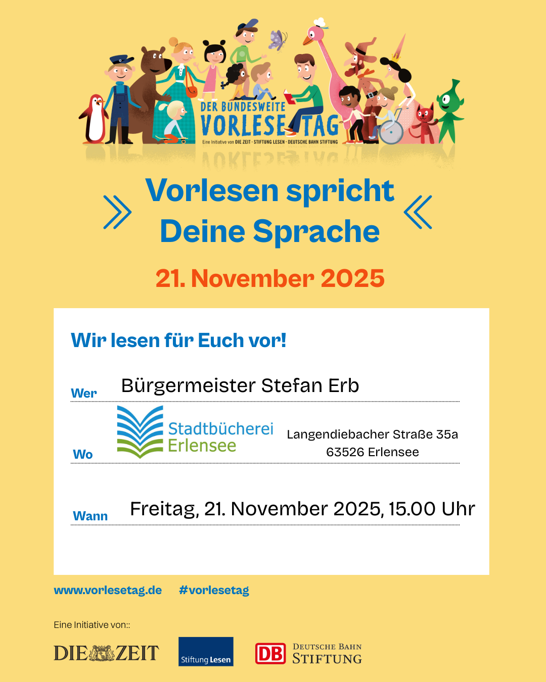 Plakat &#34;Vorlesen spricht Deine Sprache&#34;