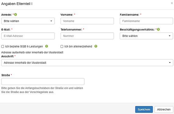 Persönliche Angaben erfassen ET1