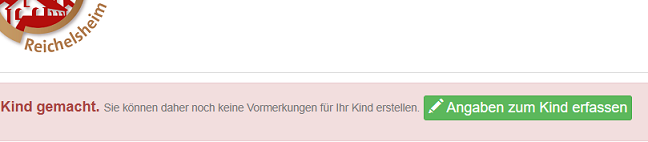 Angaben zum Kind erfassen