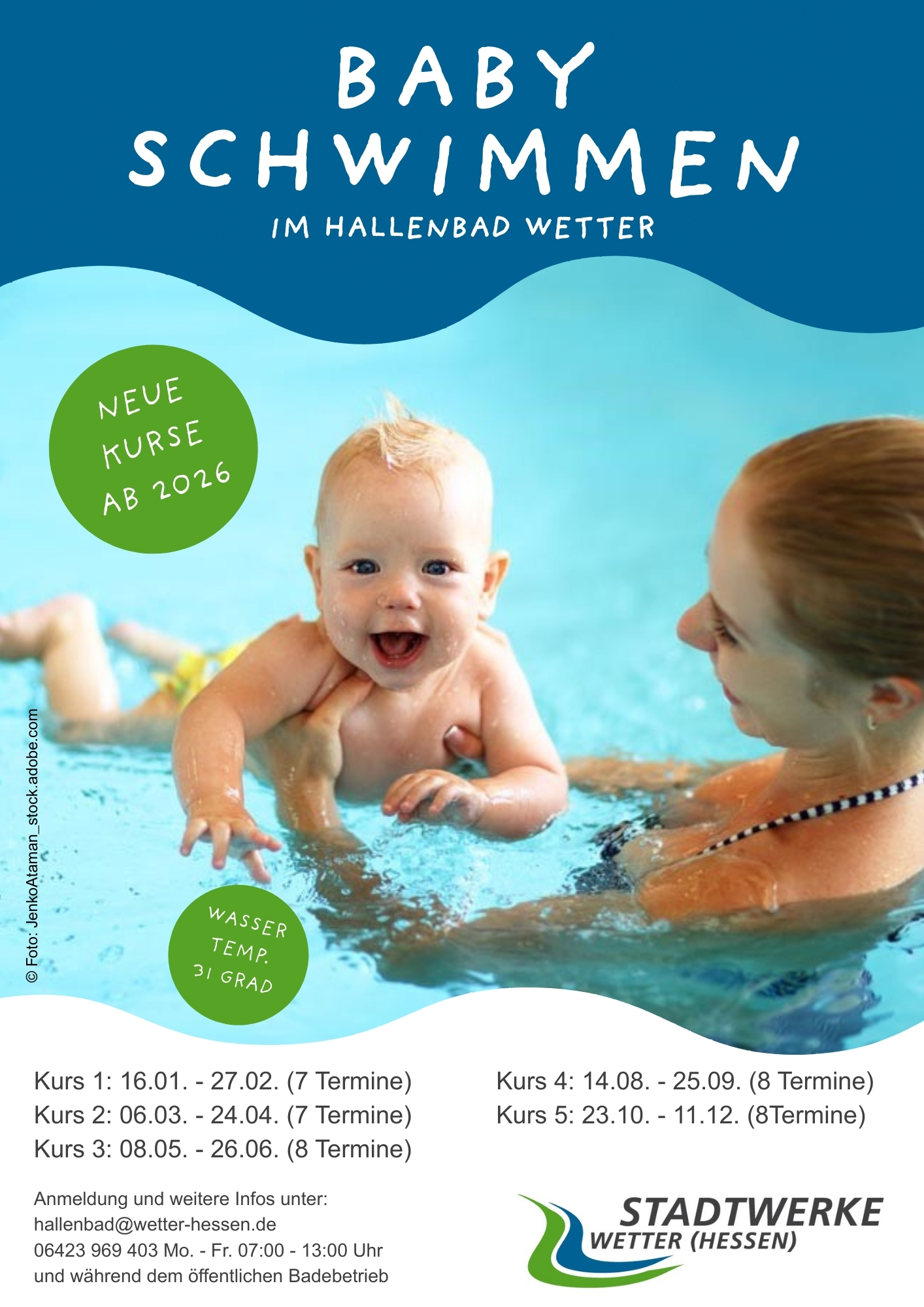 Hallenbad Babyschwimmen Kurse 2026
